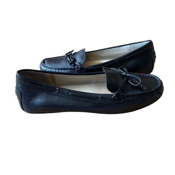 MICHAEL MICHAEL KORS MOCCASINS 7.5 BLACK LEATHER RUBBER SOLE DRIVING LOAFER - Picture 2 of 12